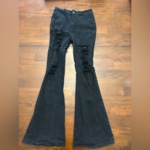 Black flare jeans